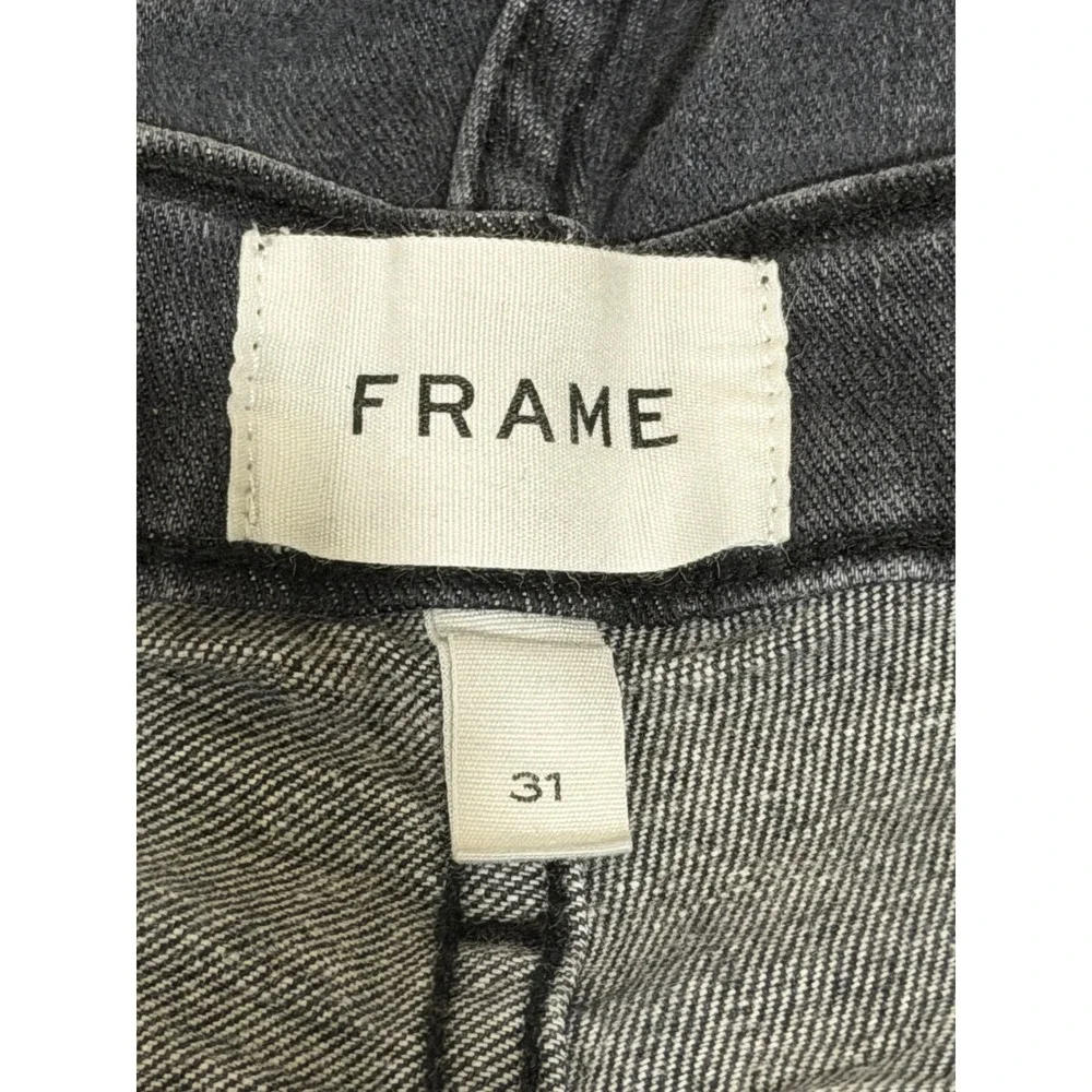 FRAME L'Homme Skinny Jeans Mens 31 Black Oak Rips‎ Distressed LMHKB786 Grey